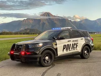 black and white patrol vehicle